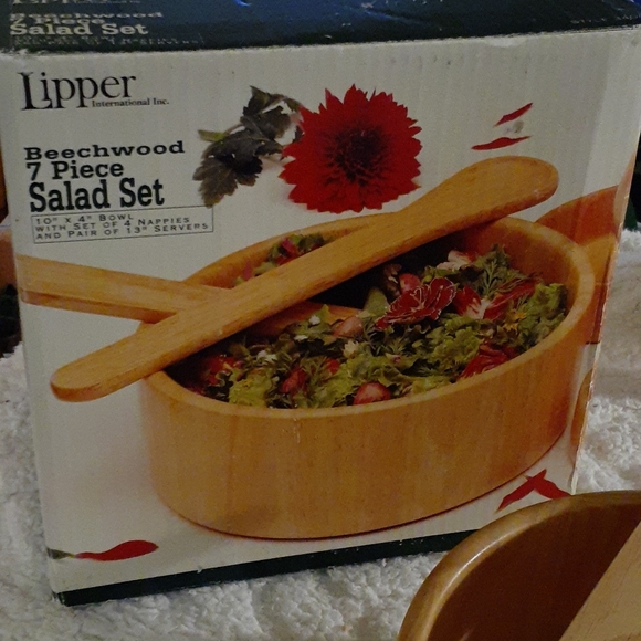 Lipper Beechwood pc salad set New in Box